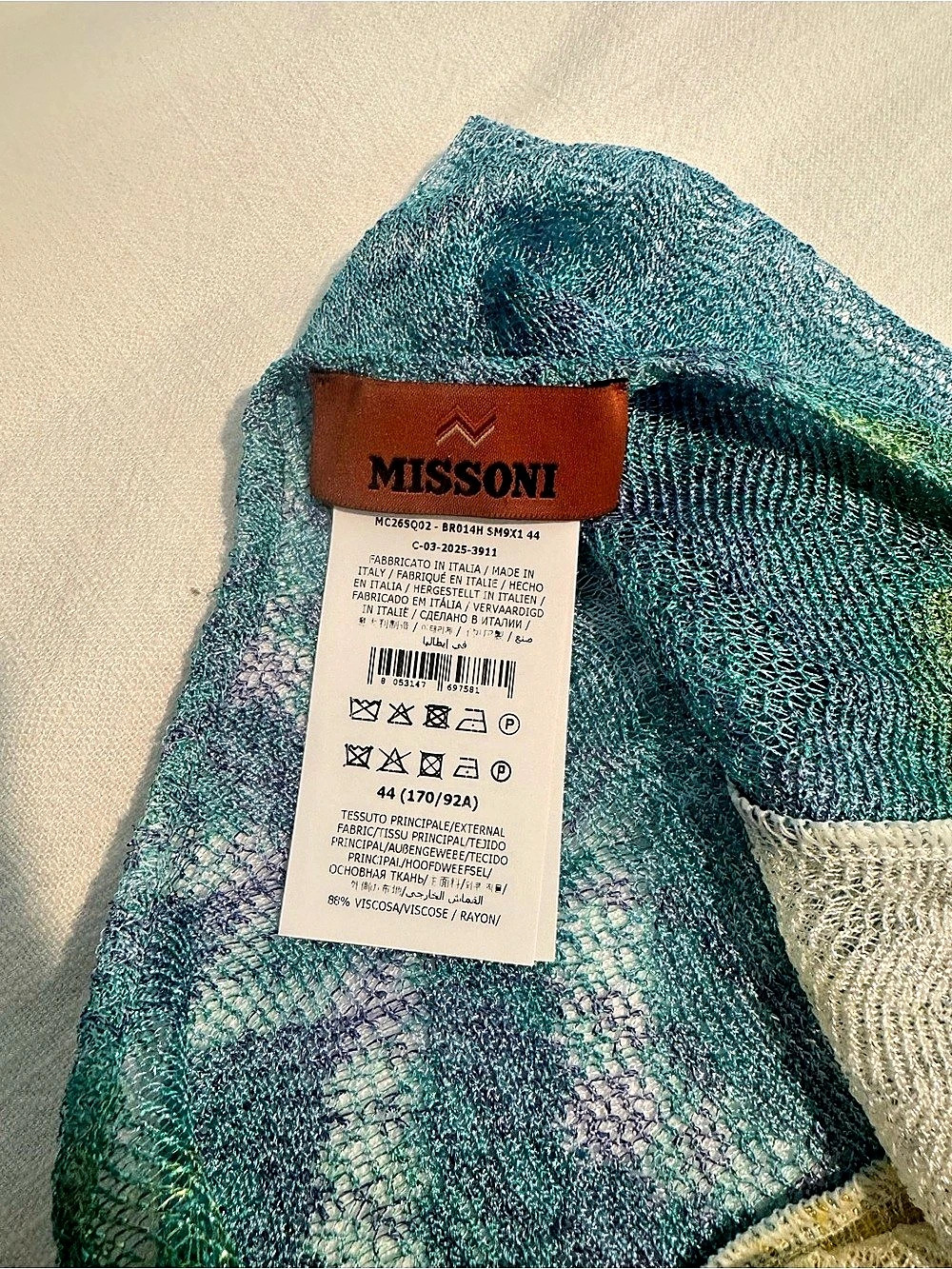 Missoni Cowl Neck Long Cover Up Dress Maxi Dress in Multicolor Size 44 - Picture 2 of 4